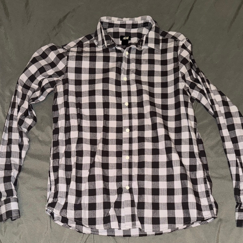 H&M Monochrome Plaid Men's Shirt